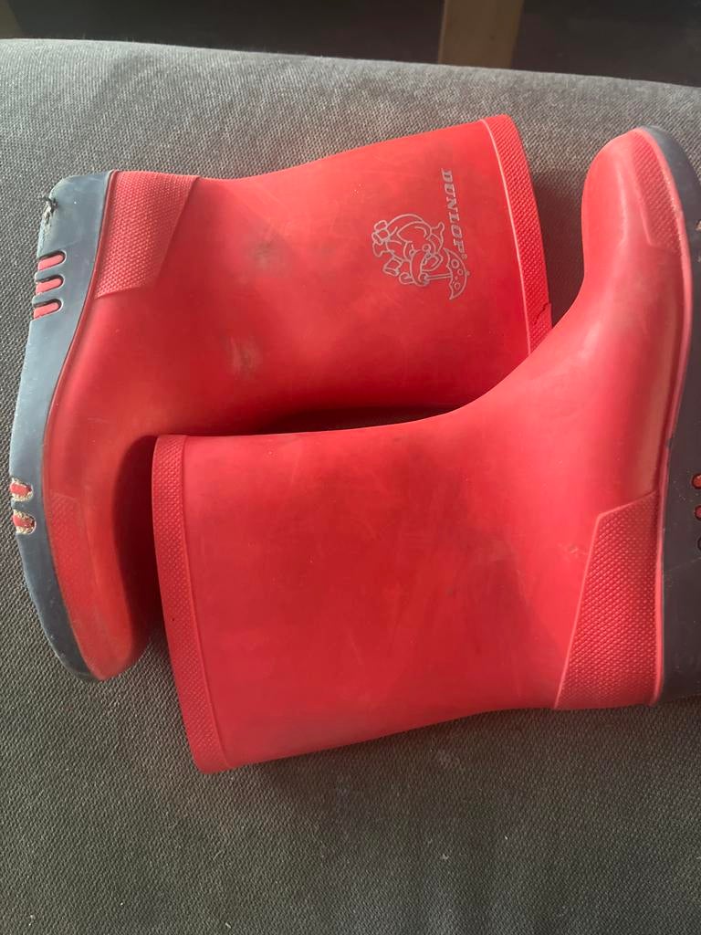 Dunlop kinderlaarzen rood - Maat 30, Ophalen, Gebruikt, Jongen of Meisje, Laarzen