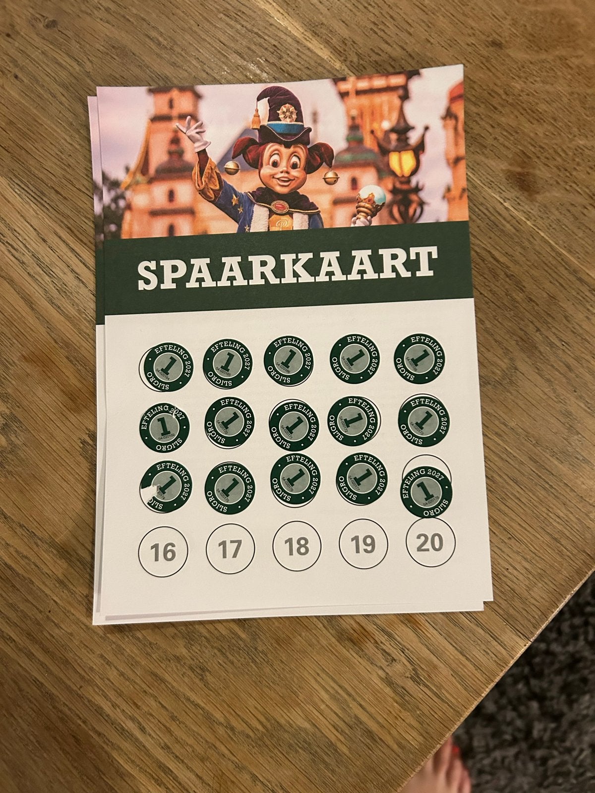 Efteling Spaarkaart Sligro 2027 (15 zegels), Ophalen of Verzenden, Nieuw