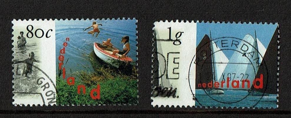 Nederland NVPH 1727-1728 gestempeld 2, Verzenden, Na 1940, Gestempeld