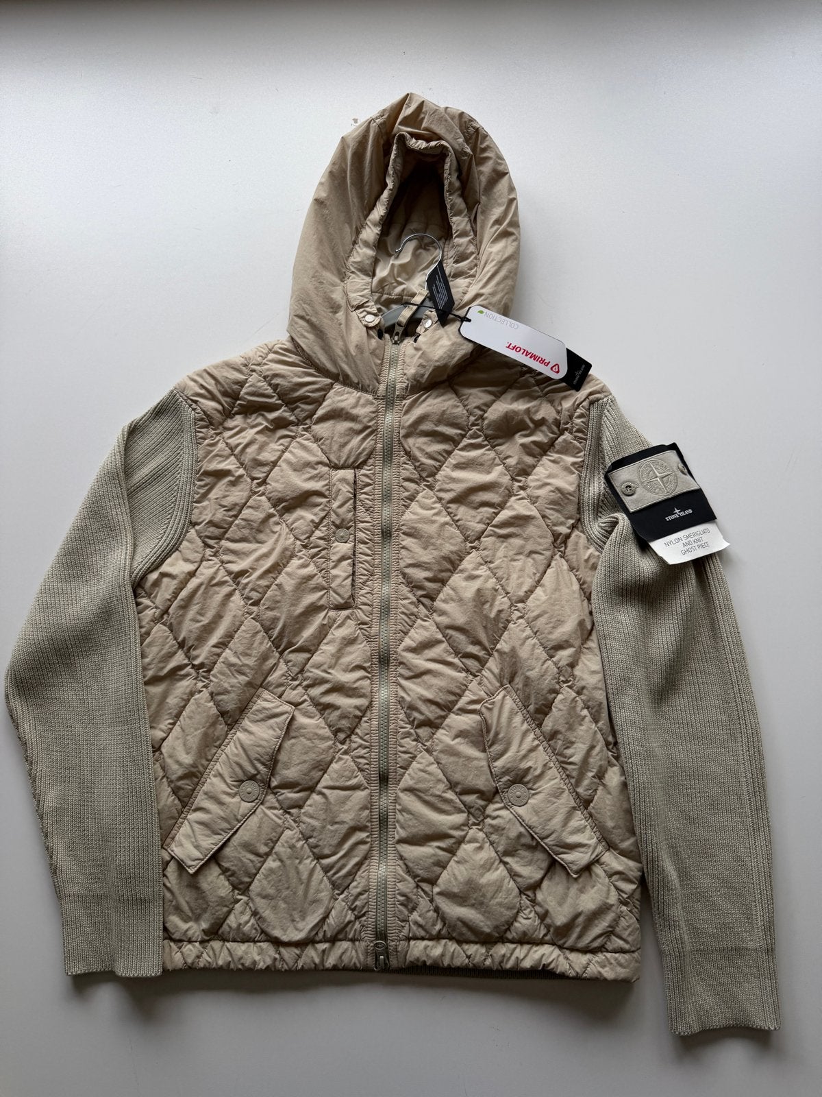 Stone Island Nylon Smerigliato & Knit Ghost Piece Jas, Ophalen of Verzenden, Nieuw, Maat 46 (S) of kleiner, Beige