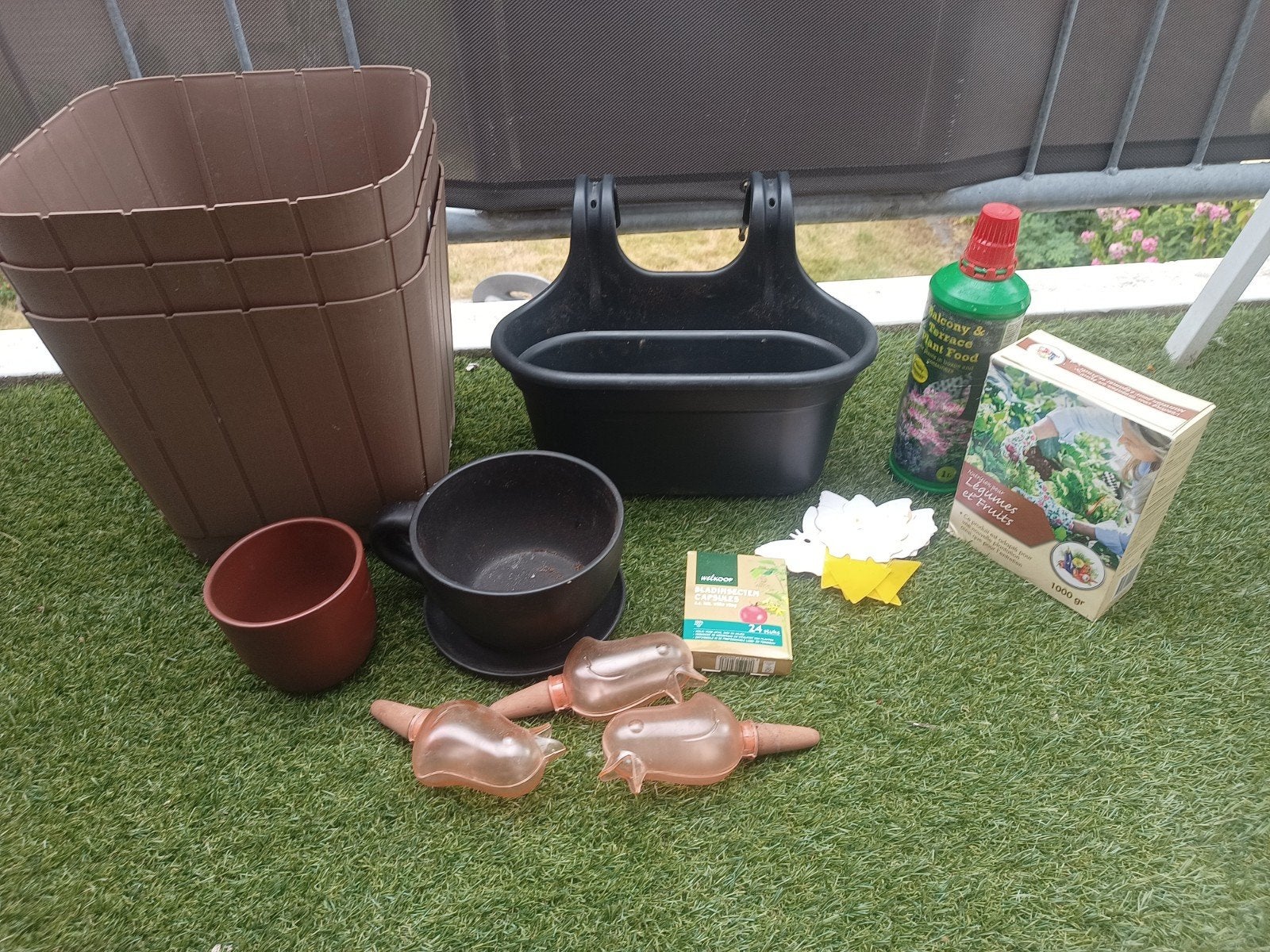 Complete set voor balkonplantjes: bakken, potjes en meer, Kunststof, Gebruikt, Minder dan 30 cm, Minder dan 60 cm