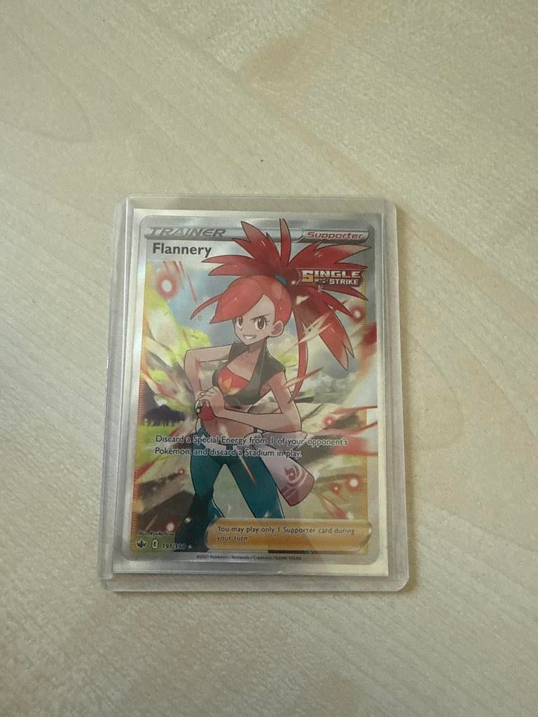 Pokémon TCG: Flannery Full Art Trainer Kaart (191/198), Ophalen of Verzenden, Zo goed als nieuw, Losse kaart, Foil