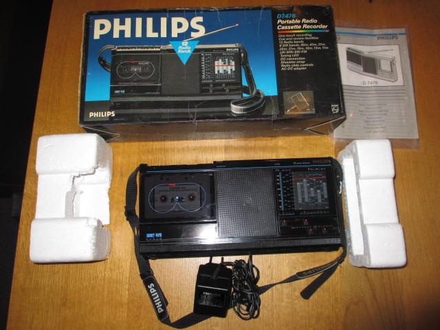 Philips D7476 12 bands radio cassette recorder uit +/-1987, Ophalen of Verzenden, Zo goed als nieuw, Radio