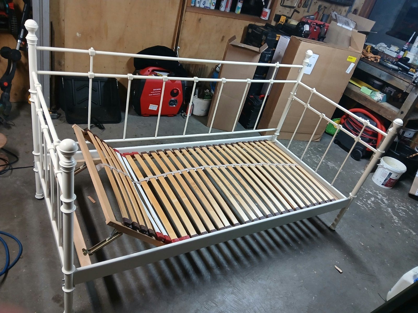 IKEA Tromsnes Dagbed - Wit Metaal, Eenpersoons, Gebruikt, 90 cm, Eenpersoons, Wit