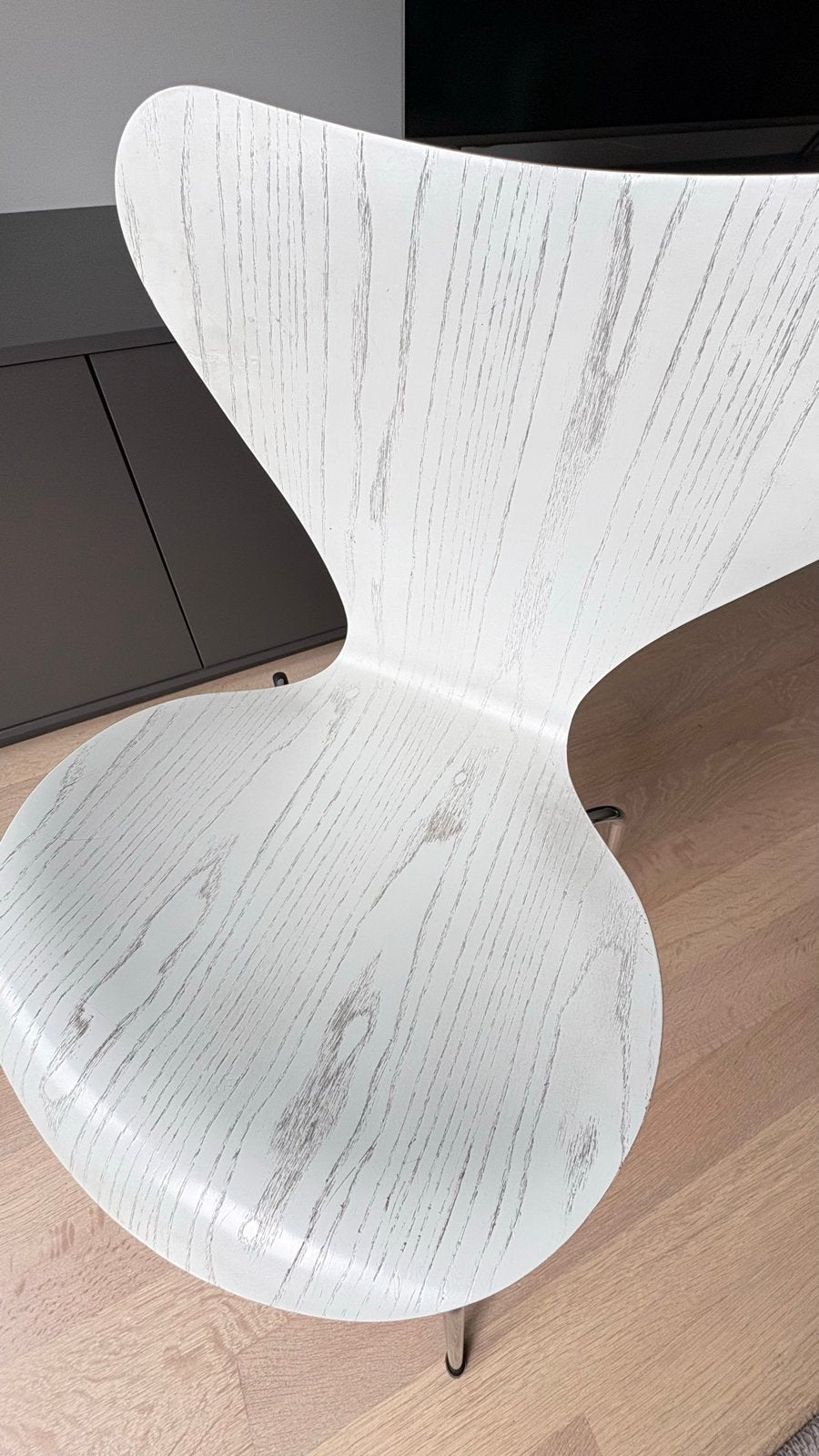 Fritz Hansen 4 Vlinderstoelen - Wit gebeitst essen., Ophalen, Gebruikt, Wit, Vier