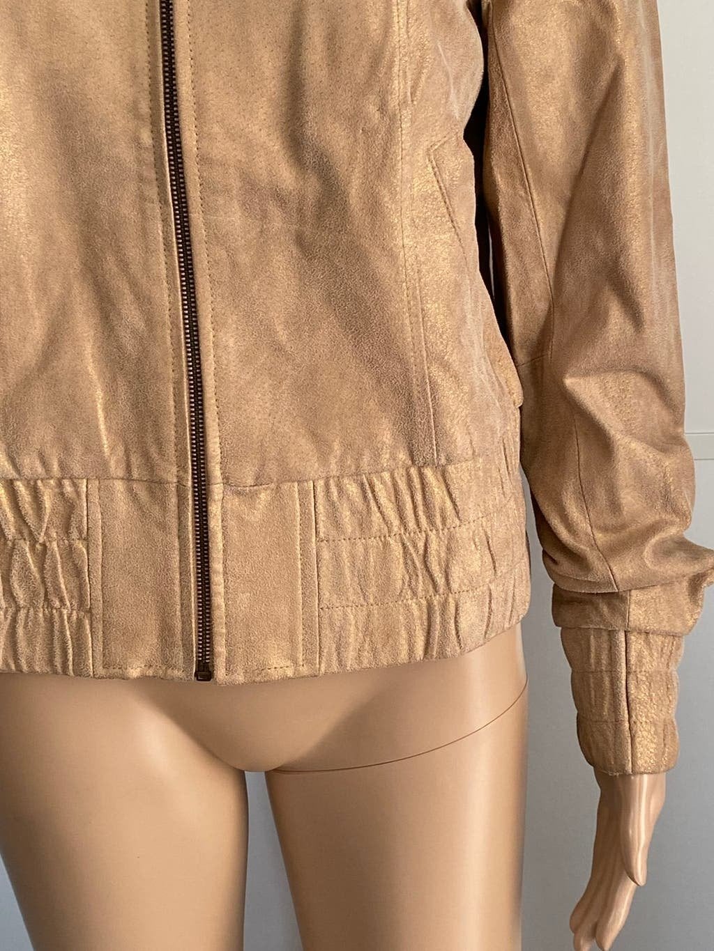 E142 Vero Moda mt. M=38 echt leren jasje beige/goud jack, Kleding | Dames, Maat 38/40 (M), Vero Moda, Beige, Ophalen of Verzenden