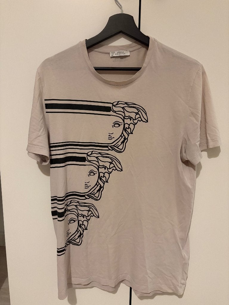Versace T-shirt, size M, Kleding | Heren, Ophalen, Maat 48/50 (M), Beige, Zo goed als nieuw