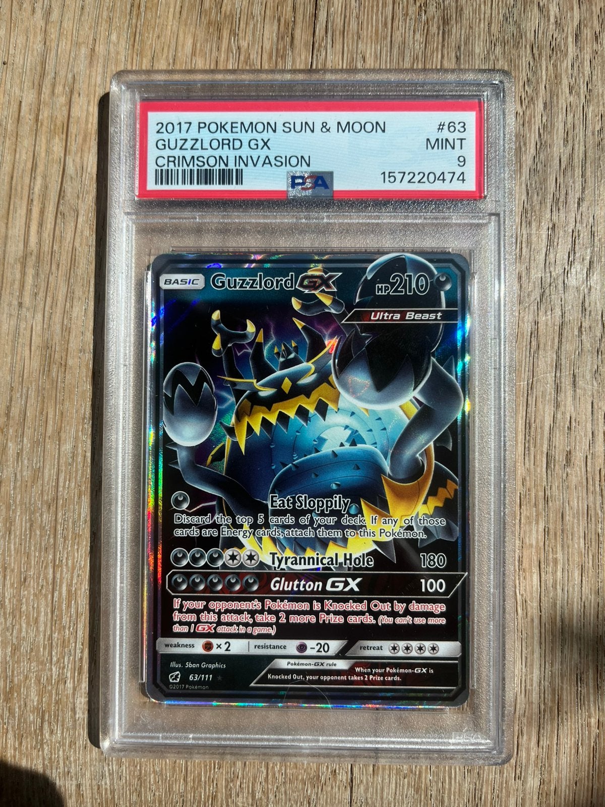 Guzzlord GX [PSA 9] - Crimson Invasion 2017, Ophalen of Verzenden, Zo goed als nieuw