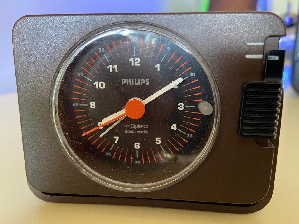 Vintage Philips wekker, Ophalen of Verzenden, Gebruikt, Analoog