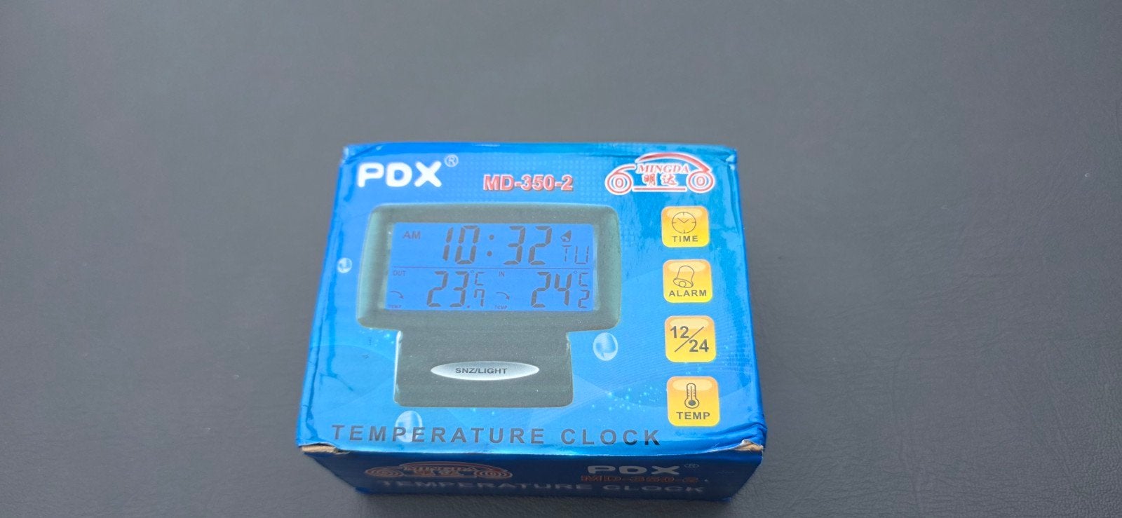 PDX MD-300-2 Auto Temperatuur Klokje met Alarm, Verzenden, Nieuw
