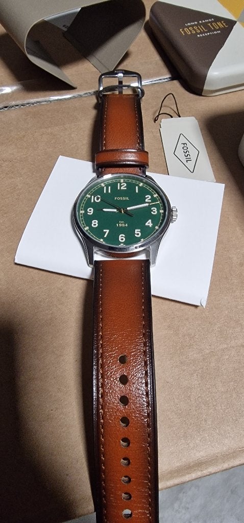 Fossil FS5925 Dayliner Horloge nieuw en compleet, Overige merken, Leer, Staal, Polshorloge