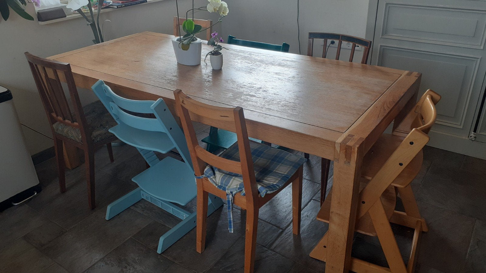 Houten eettafel, Gebruikt, Klassiek, landelijk, 150 tot 200 cm, Vier personen