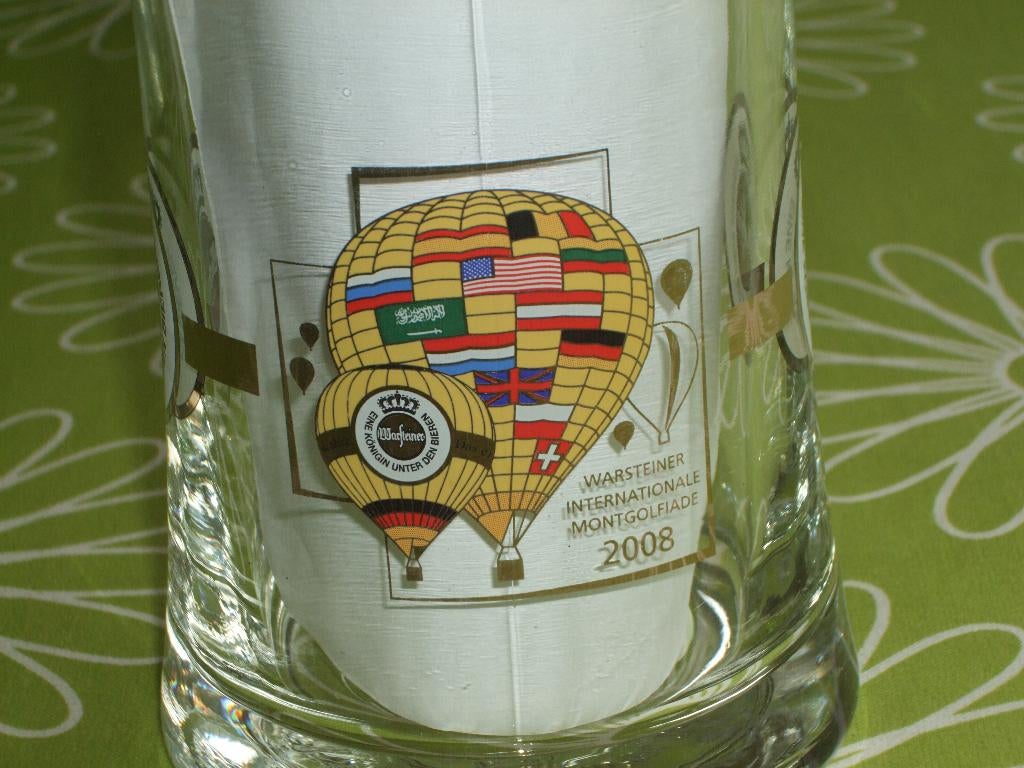 Warsteiner bierpul Internationale Montgolfiade 2008, Ophalen of Verzenden, Zo goed als nieuw, Pul(len), Overige merken