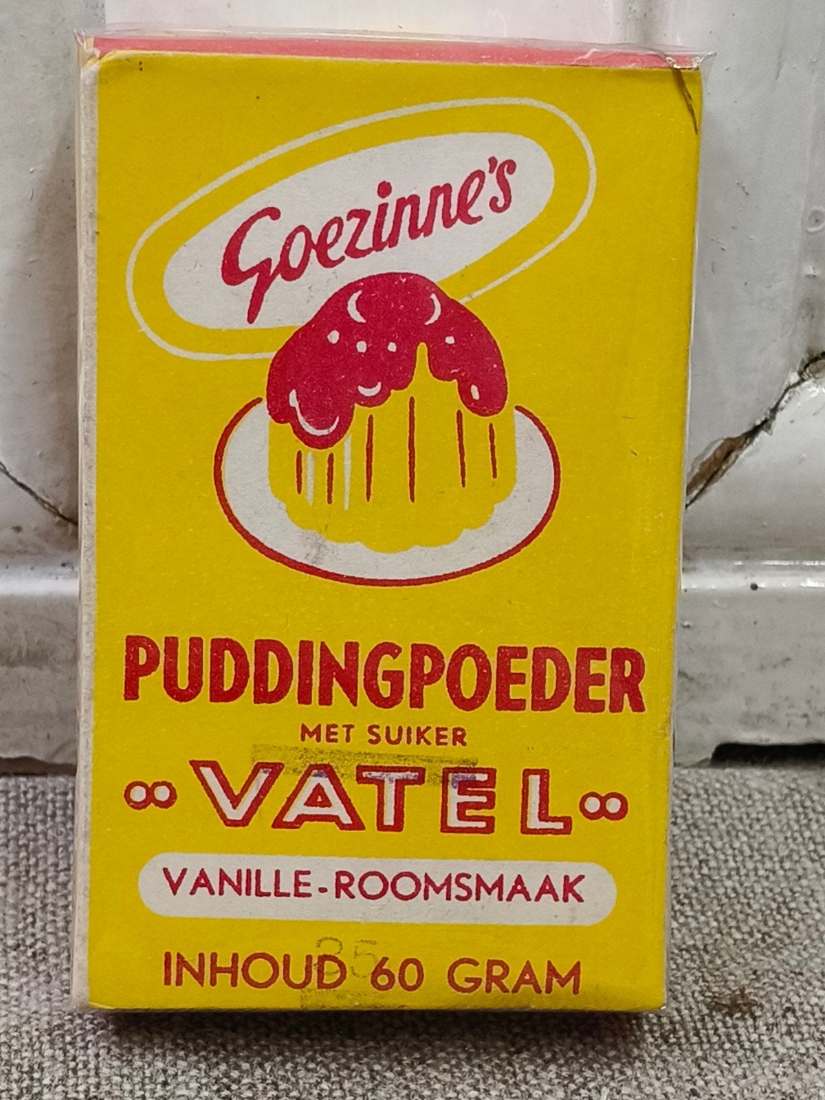 oud puddingpoeder pakje Vatel vanille rooksmaak Zaandam, Ophalen of Verzenden, Gebruikt, Overige typen