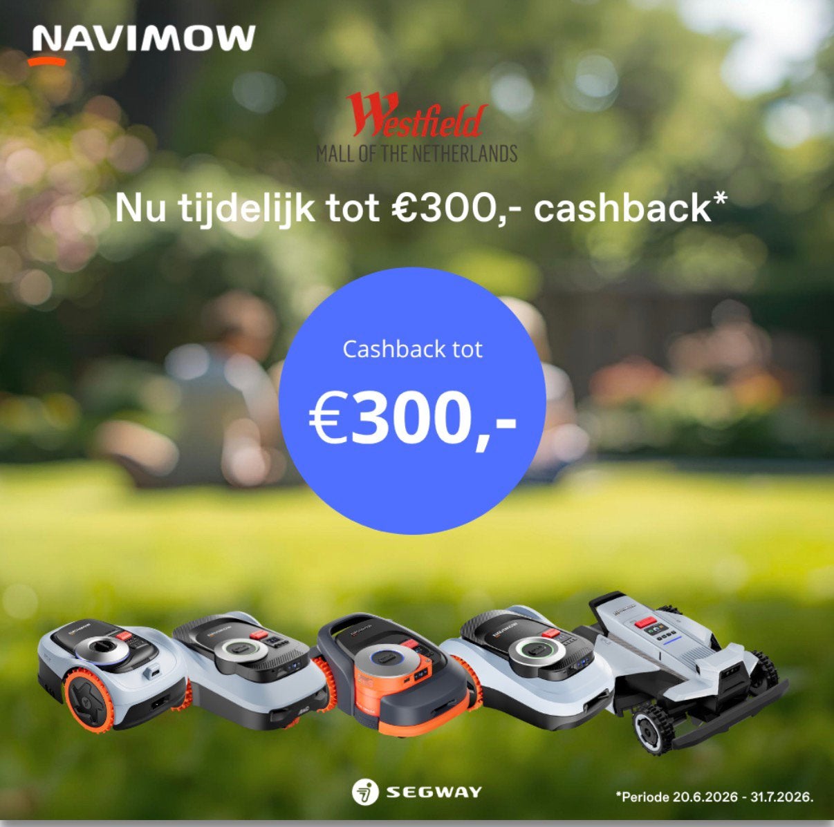 Gezocht: Vouchercode Navimow Westfield, Tuin en Terras, Robotmaaiers, Nieuw, Ophalen