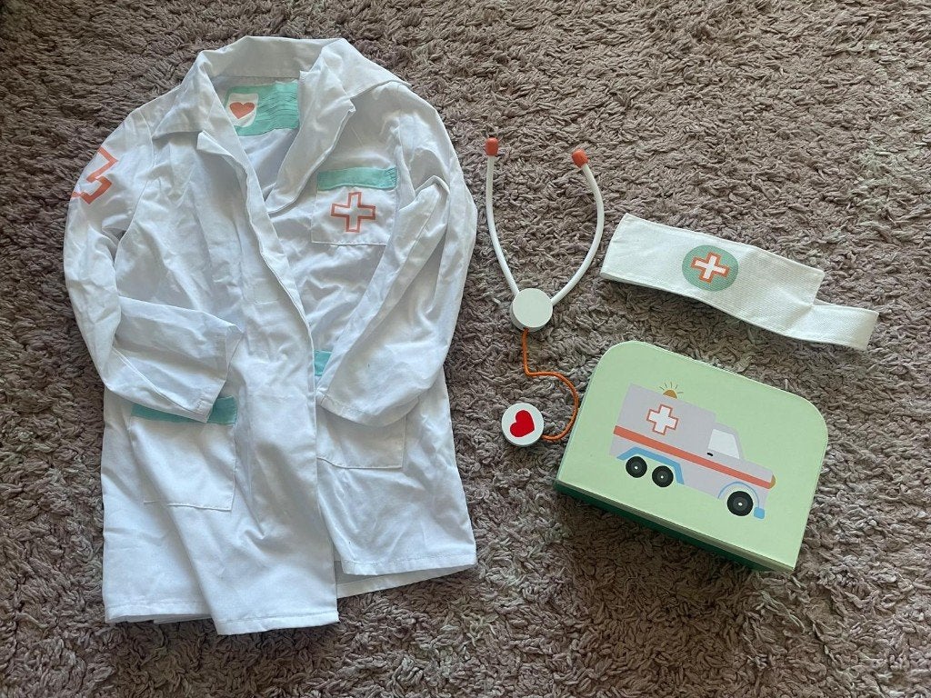 verkleed kleren kind dokter, Ophalen of Verzenden, Gebruikt, 110 t/m 116, Jongen of Meisje
