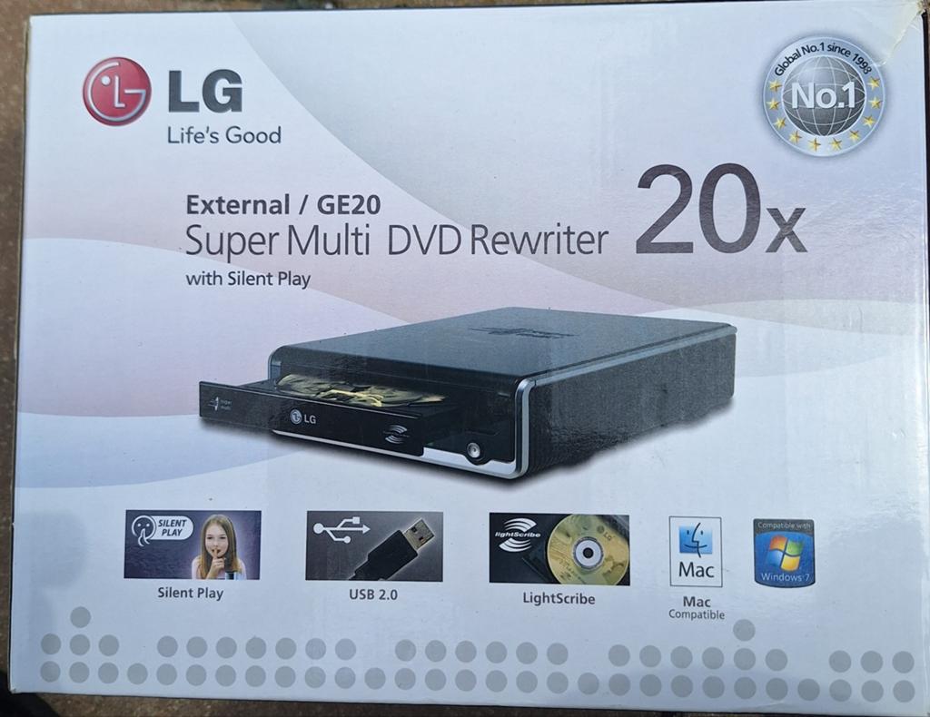 LG GE20 Externe Super Multi DVD Rewriter 20x, Computers en Software, Dvd, Nieuw, Extern, MacOS