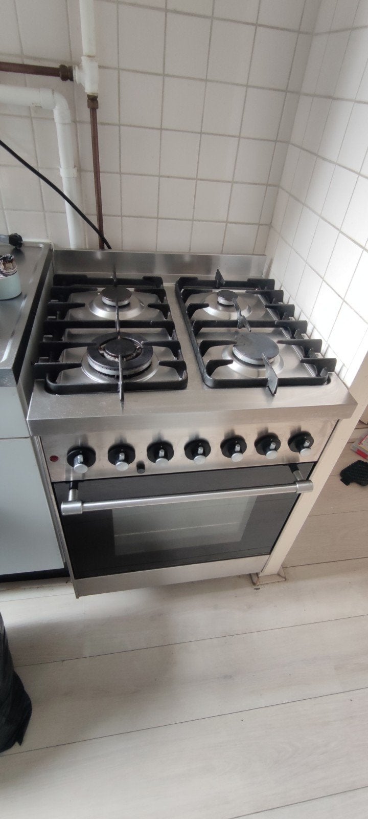 Bosch Solitaire gasfornuis met oven 60cm, Ophalen, Gebruikt, 4 kookzones, Gas