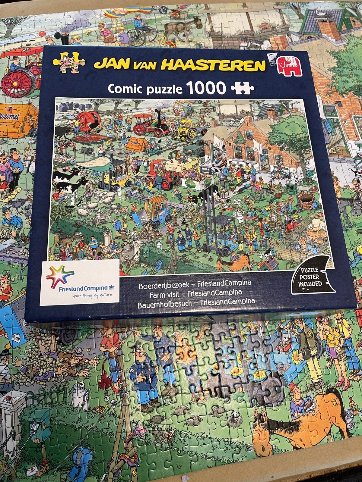 Jan van Haasteren Comic Puzzel Boerderijbezoek 1000 stukjes, Ophalen, 500 t/m 1500 stukjes, Zo goed als nieuw, Legpuzzel