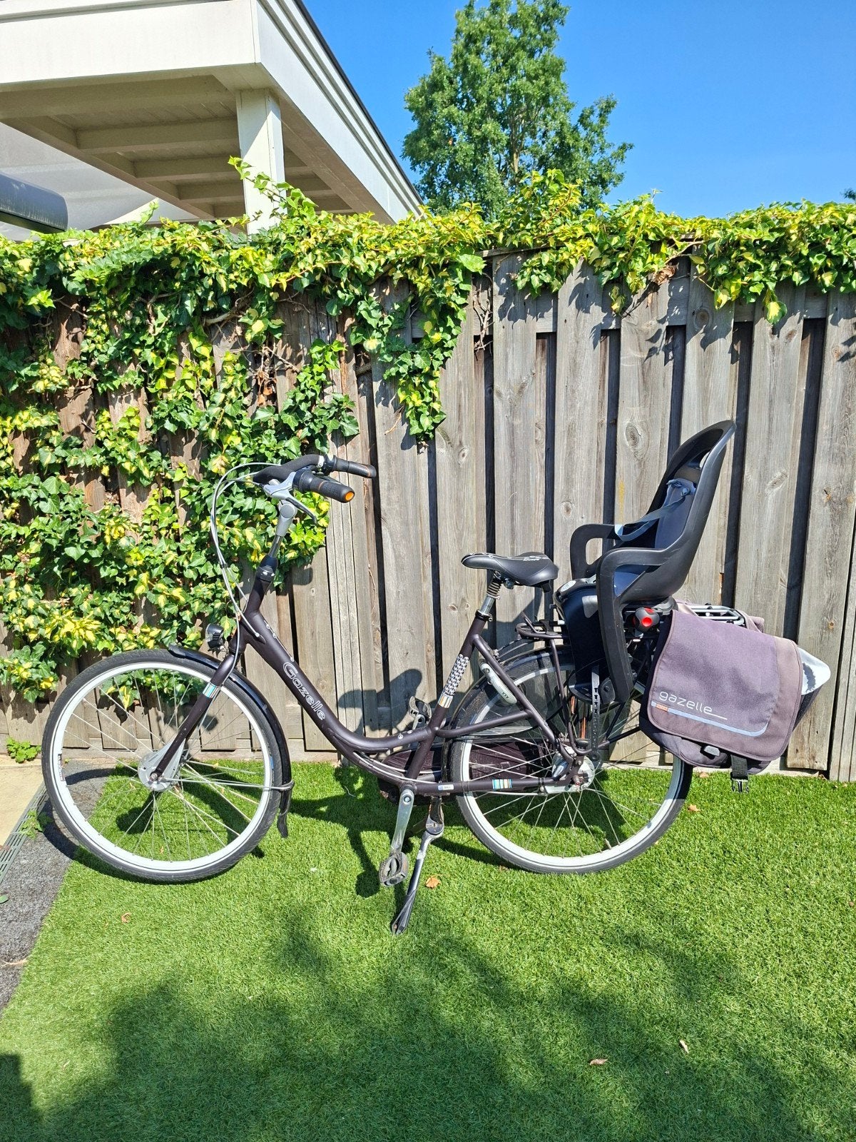 Gazelle Bloom moederfiets met kinderzitje en fietstassen, Fietsen en Brommers, Fietsen | Dames | Damesfietsen, Ophalen, Gebruikt