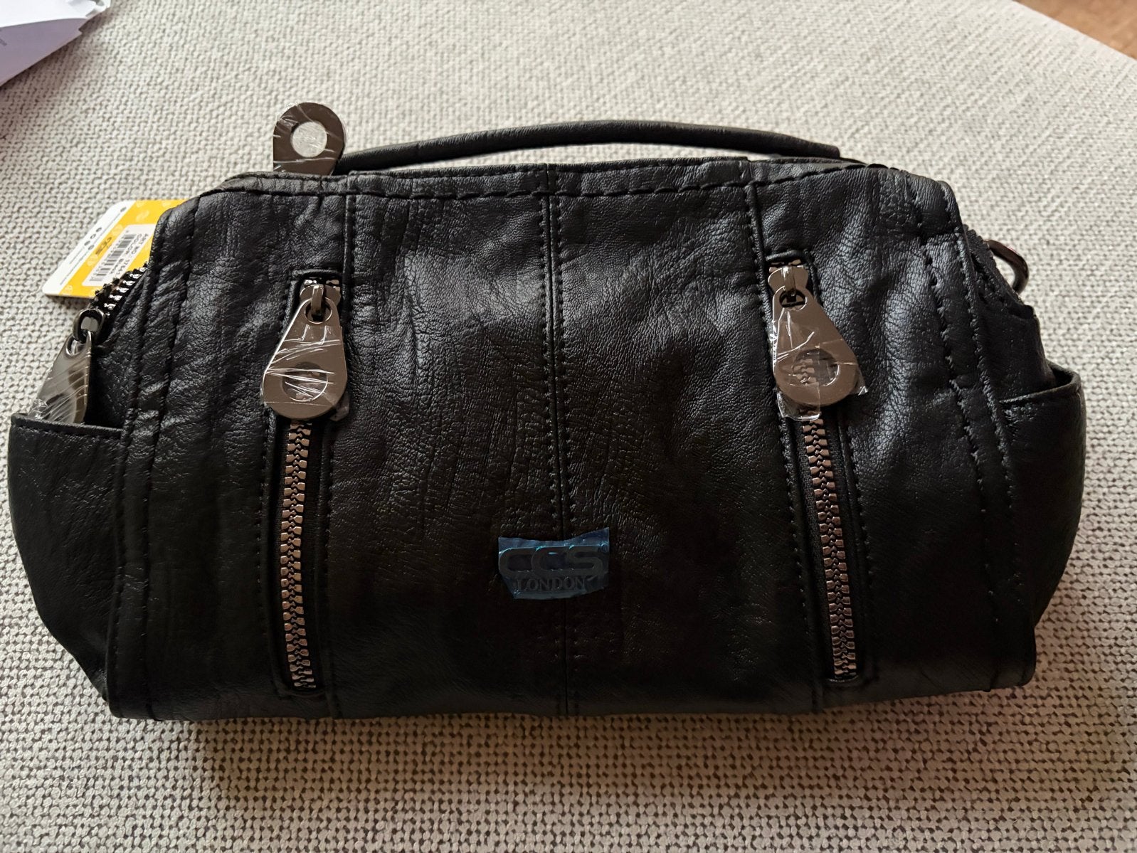 CCS London Leren Dames Handtas Zwart - Stijlvol & Praktisch, Ophalen of Verzenden, Nieuw, Zwart, Handtas