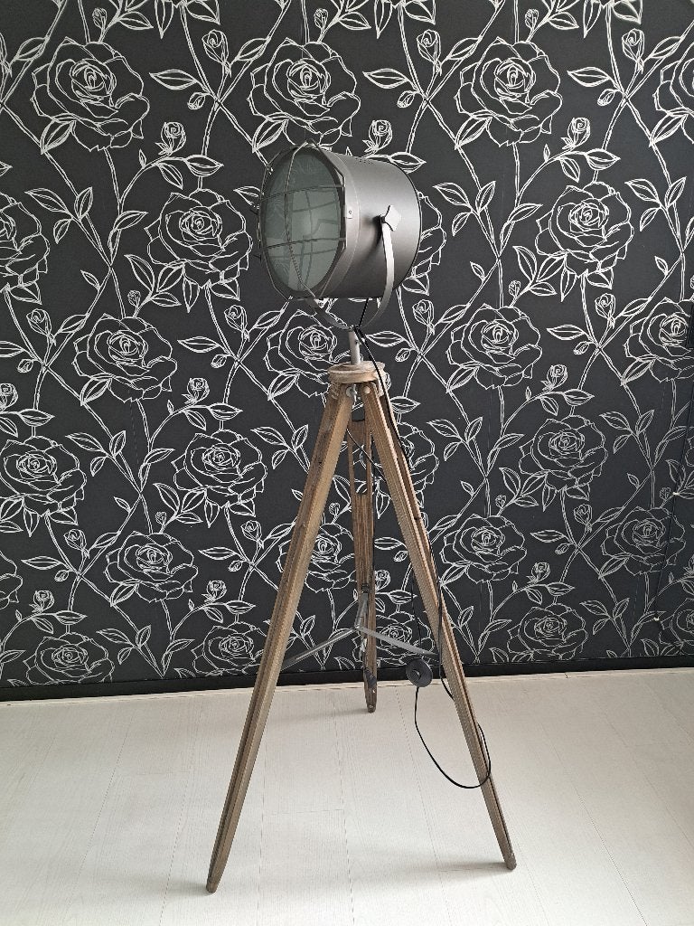 Staande lamp, Ophalen, E27 (groot), Zo goed als nieuw, Glas