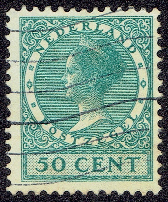 Nederland 1926, Wilhelmina “Veth”, 50 cent, wm, blauwgroen, Verzenden, T/m 1940, Gestempeld