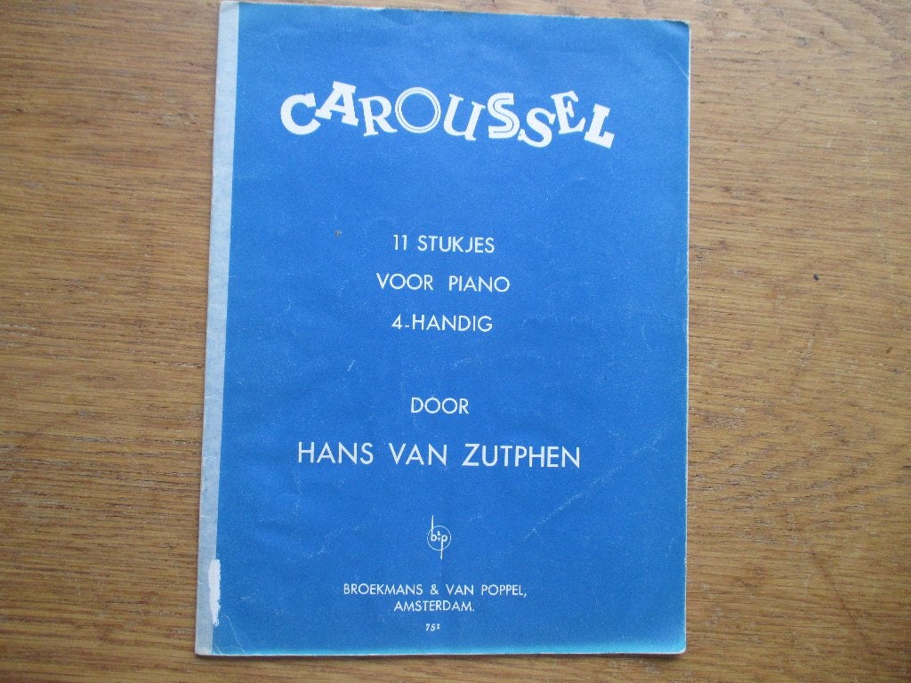 Caroussel - 11 stukjes 4 handig piano - hans van zutphen, Gebruikt, Klassiek, Ophalen of Verzenden, Artiest of Componist