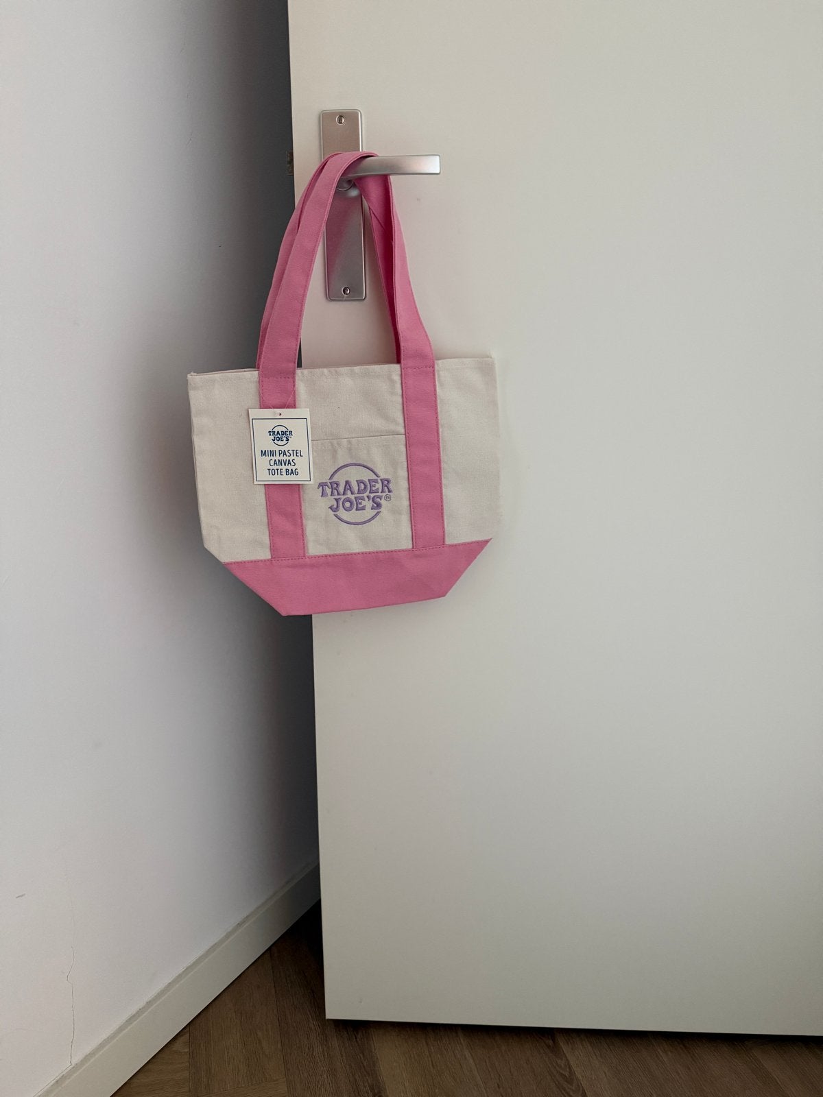 Trader Joe's Mini Pastel Canvas Tote Bag Roze, Ophalen of Verzenden, Nieuw, Roze, Shopper