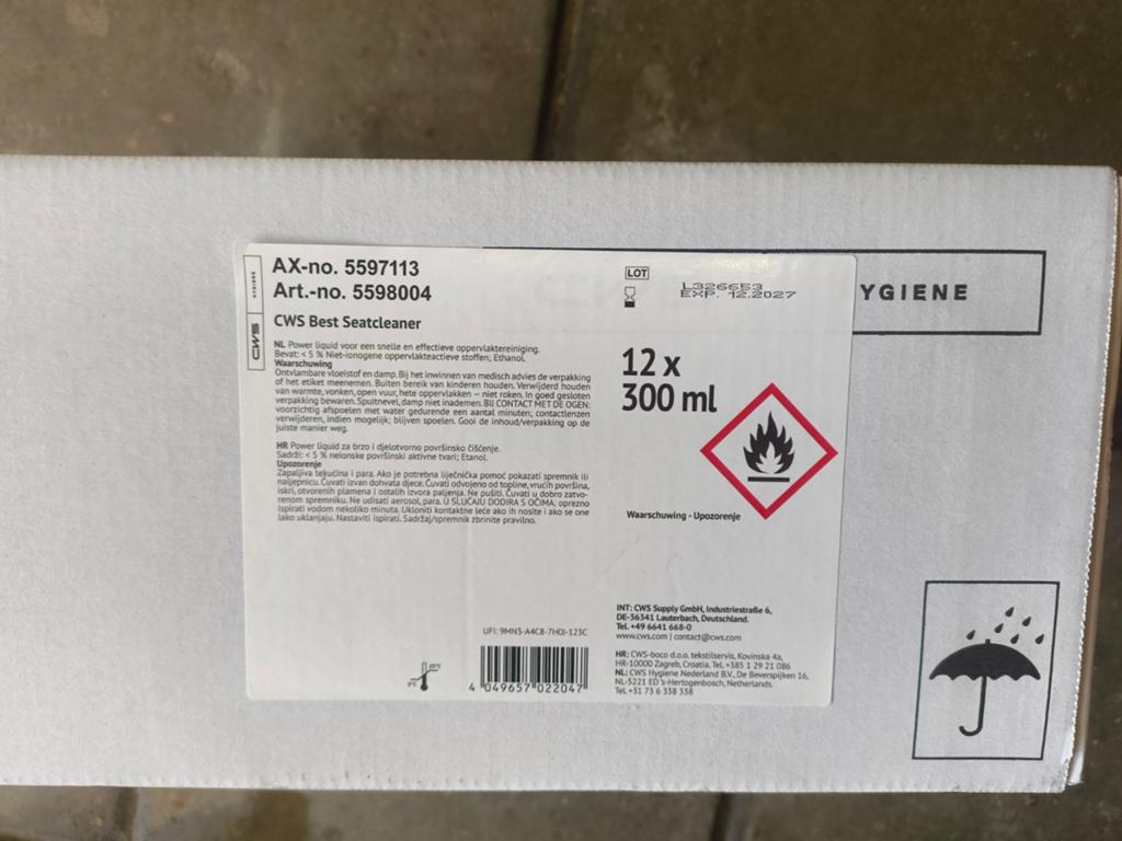 CWS Best Seatcleaner - Hygiënische Oppervlaktereiniger, Huis en Inrichting, Schoonmaakartikelen, Ophalen of Verzenden, Schoonmaakmiddel