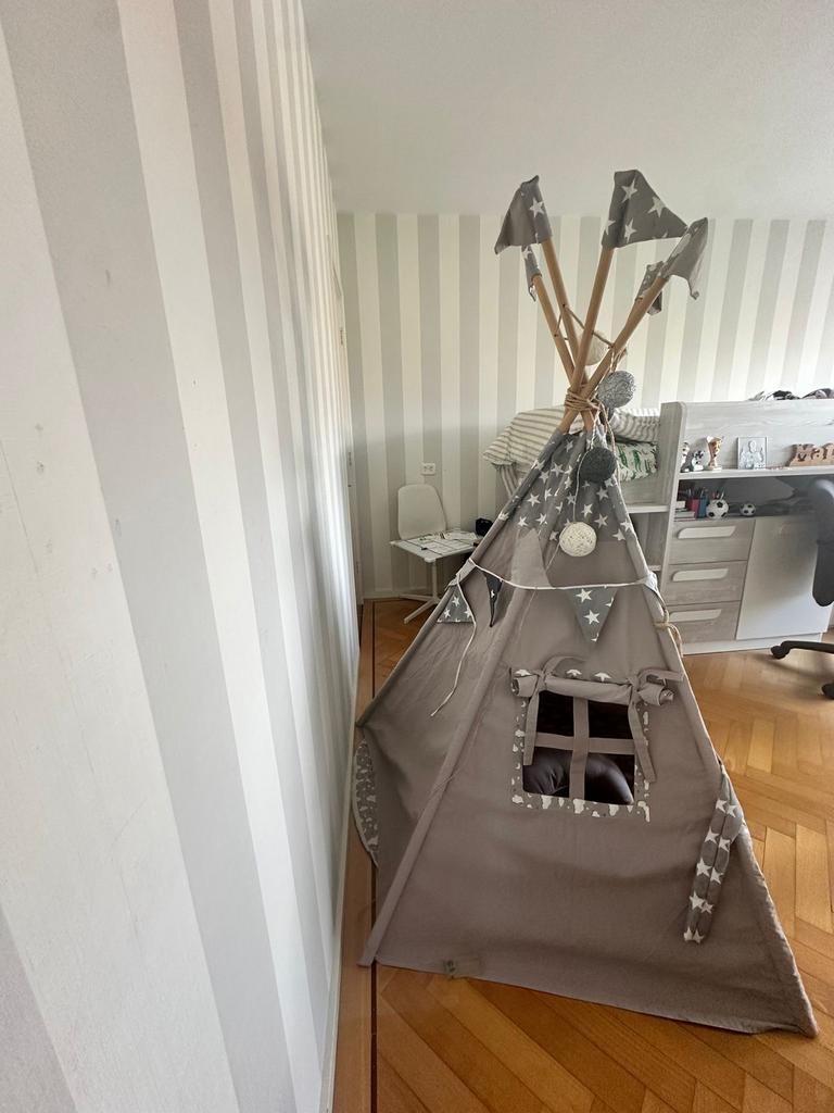 Complete Kids Teepee Set – Inclusief Mat, 3 Manden & Lichtje, Ophalen, Gebruikt
