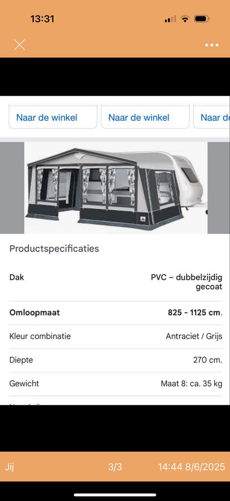 Doréma voortent te koop, Caravans en Kamperen, Ophalen, Zo goed als nieuw