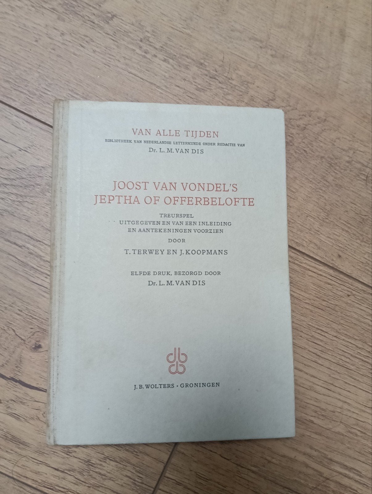 Joost van Vondel's Jeptha of Offerbelofte - 1959, Ophalen of Verzenden, Gelezen, Joost van Vondel, Nederland
