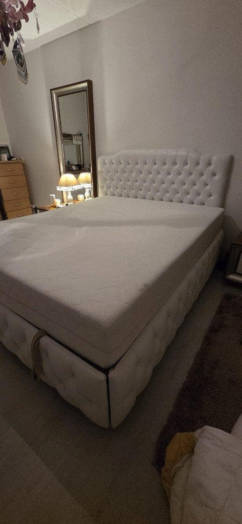Tweepersoonsbed (incl matras), Ophalen, Gebruikt, Tweepersoons, 190 cm of minder