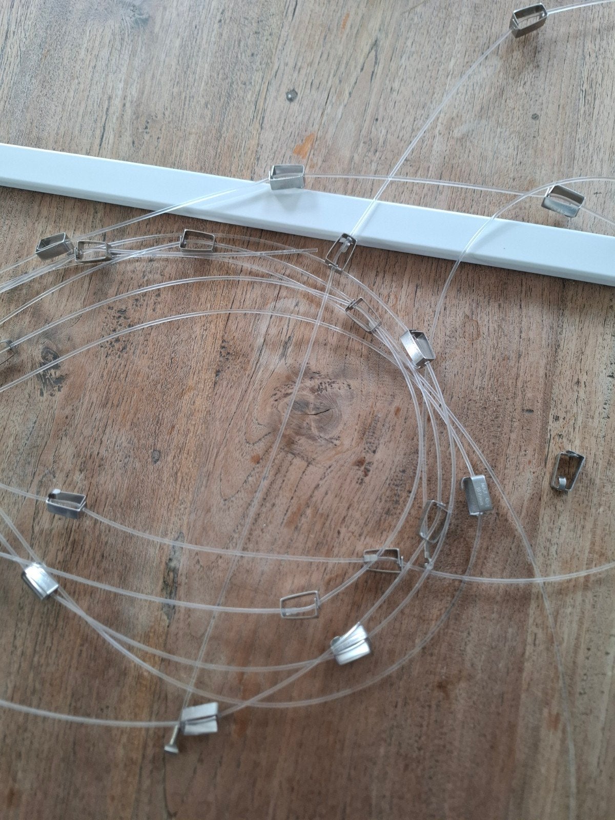 Stas ophangrail met koorden 160 cm compleet, Gebruikt, Overige typen, Ophalen of Verzenden, Wit