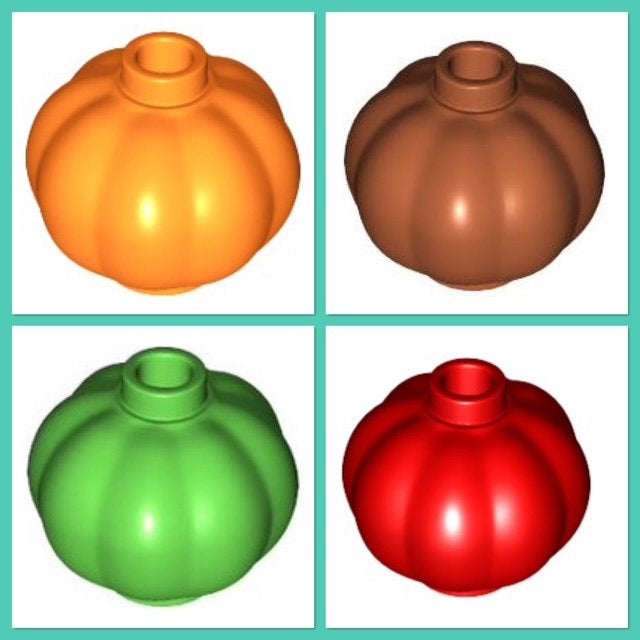 lego pompoenen groen (3) oranje (6) rood (1) d. oranje (2), Ophalen of Verzenden, Nieuw, Accessoire, Lego