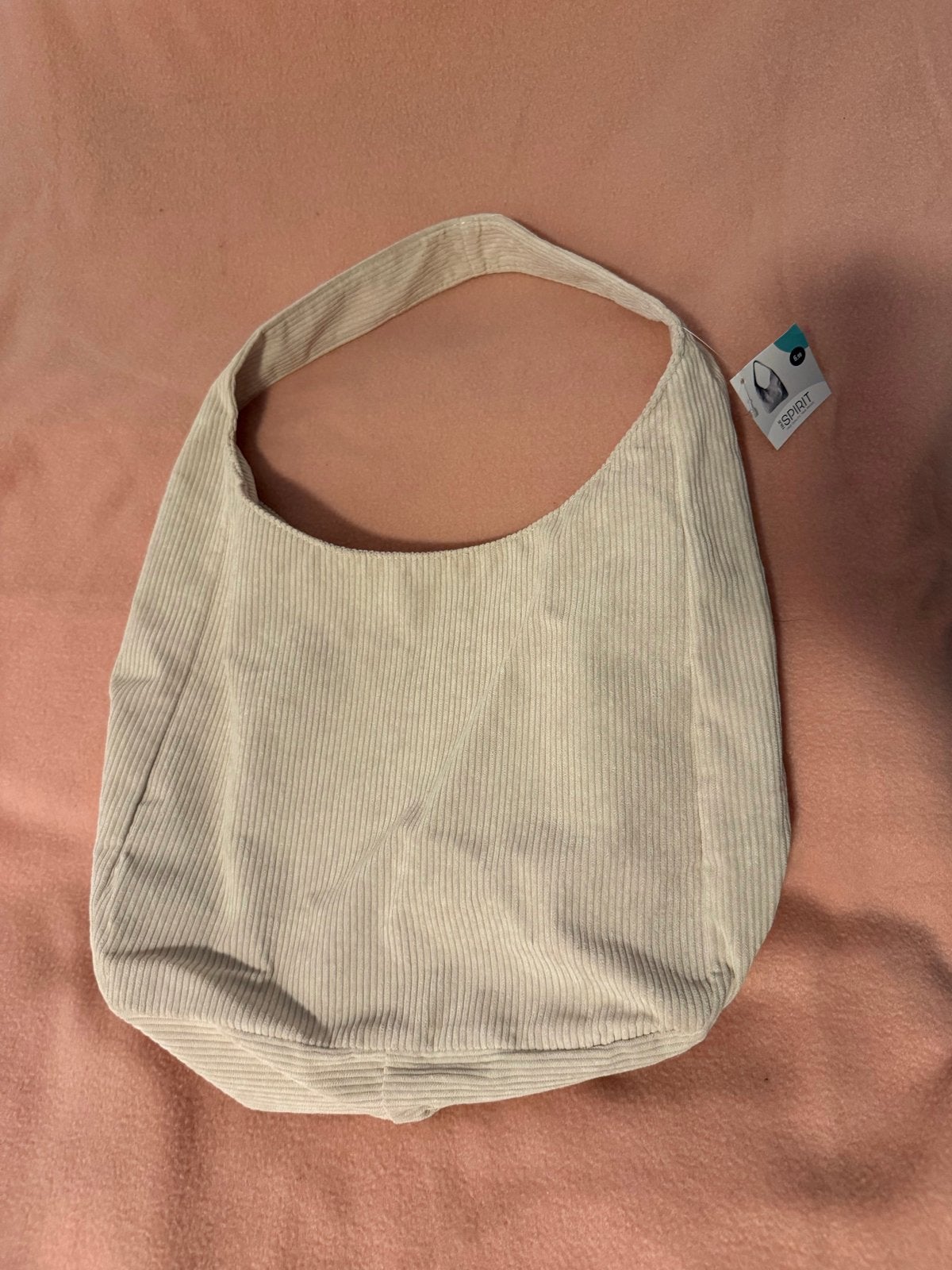 Beige ribfluwelen schoudertas - Nieuw met kaartje, Sieraden, Tassen en Uiterlijk, Tassen | Damestassen, Ophalen of Verzenden, Nieuw