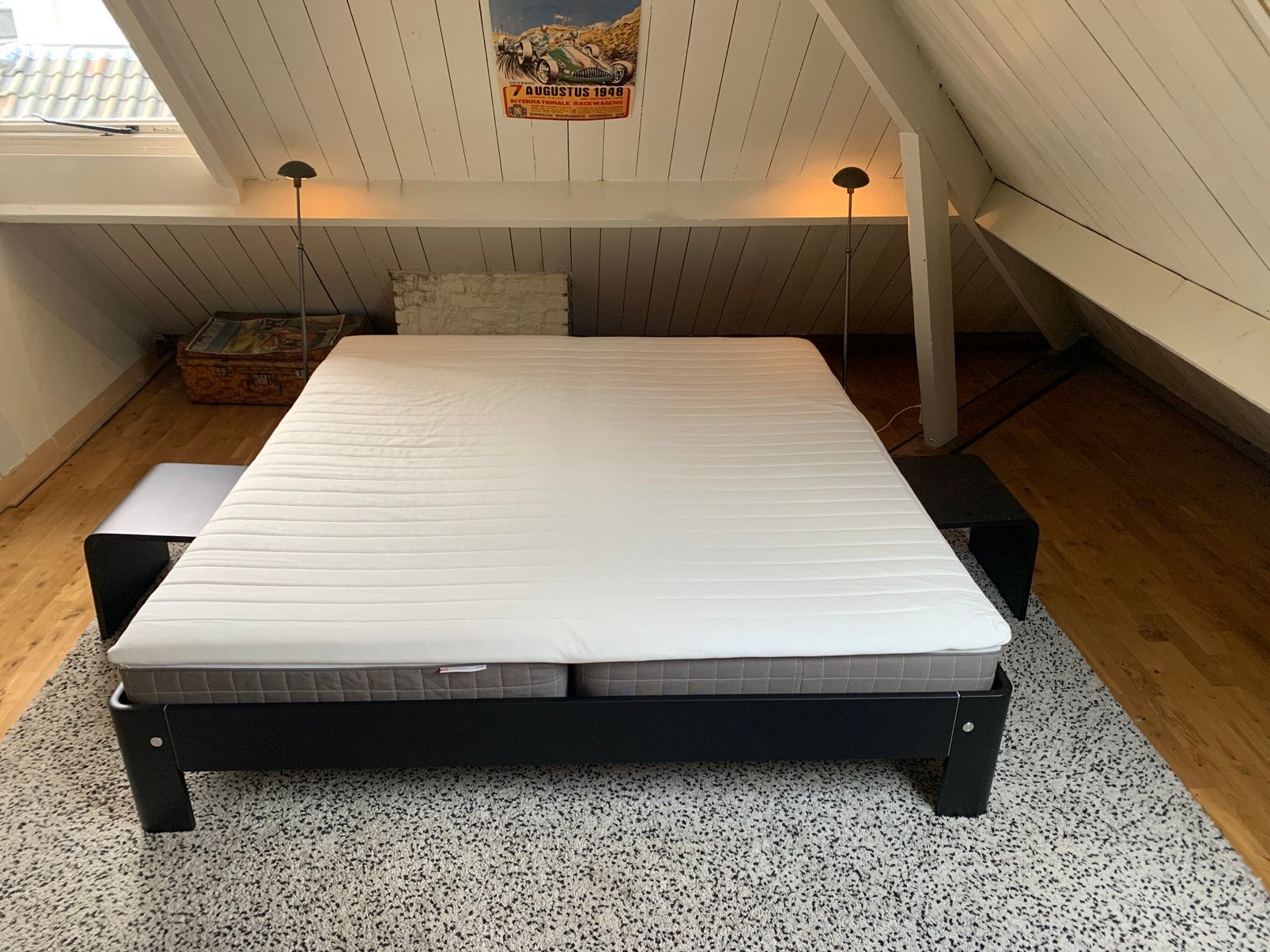 Auping Aronde bed 180 x 200 cm, Huis en Inrichting, Ophalen, Zwart, Tweepersoons, Zo goed als nieuw