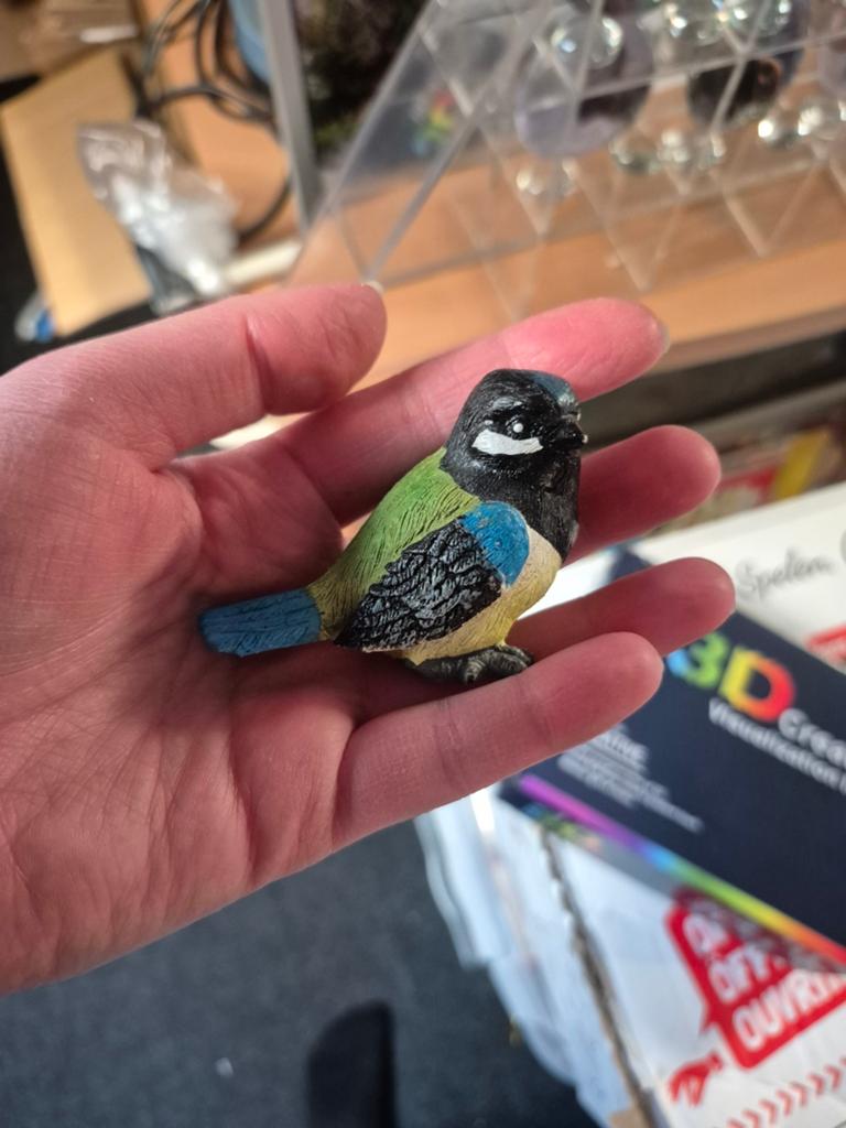 Vogel koolmees beeldje, Ophalen of Verzenden, Zo goed als nieuw, Hond of Kat, Beeldje of Figuurtje