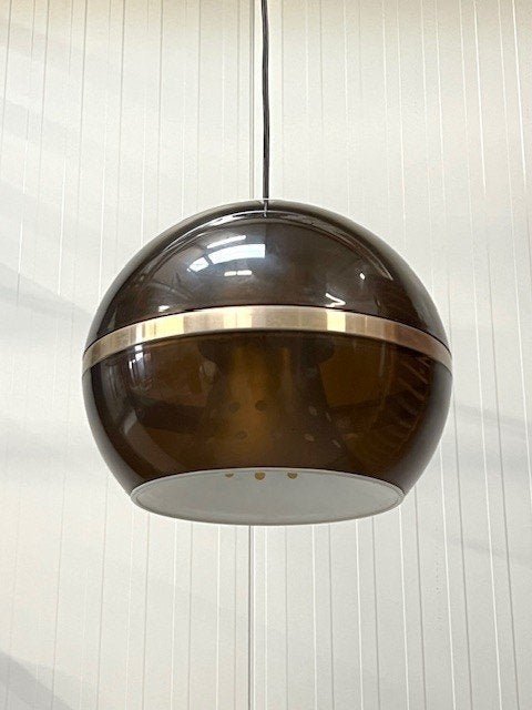 Dijkstra Globe hanglamp vintage jaren 70 lamp space age, Kunststof, Gebruikt, ., Vintage