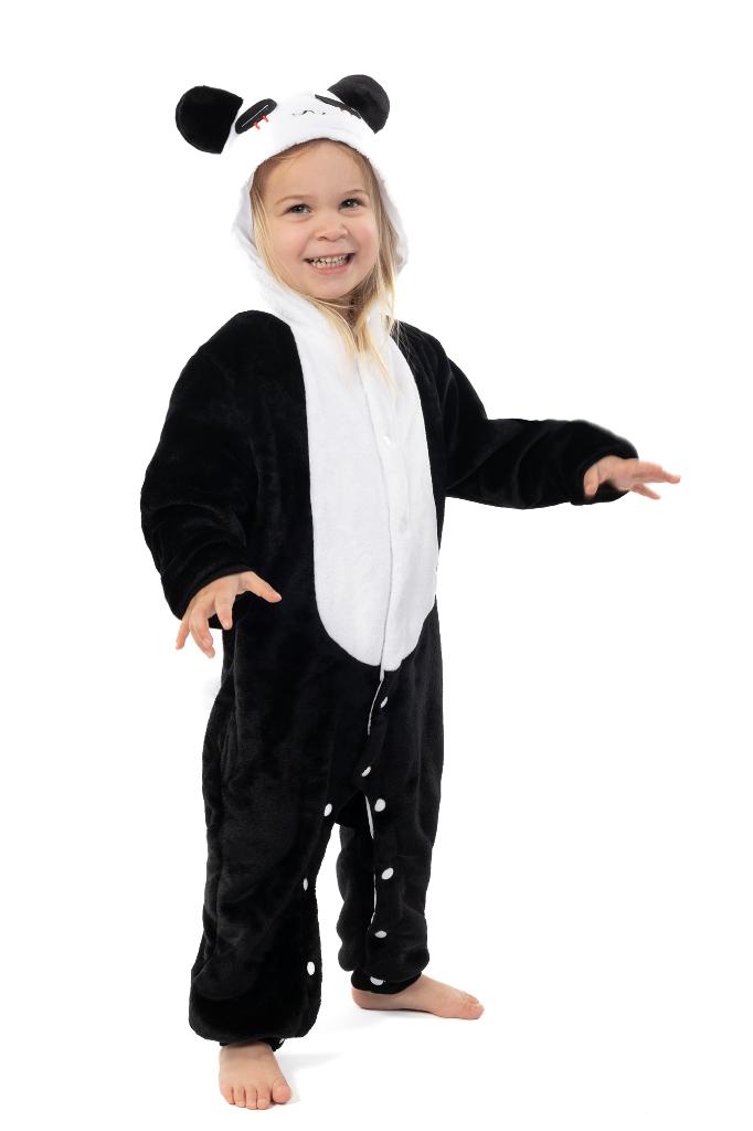 Kung Fu Panda Onesie 146-152 Pak Kostuum Zwart Grijs, Ophalen of Verzenden, Zo goed als nieuw, 146 t/m 152, Jongen of Meisje