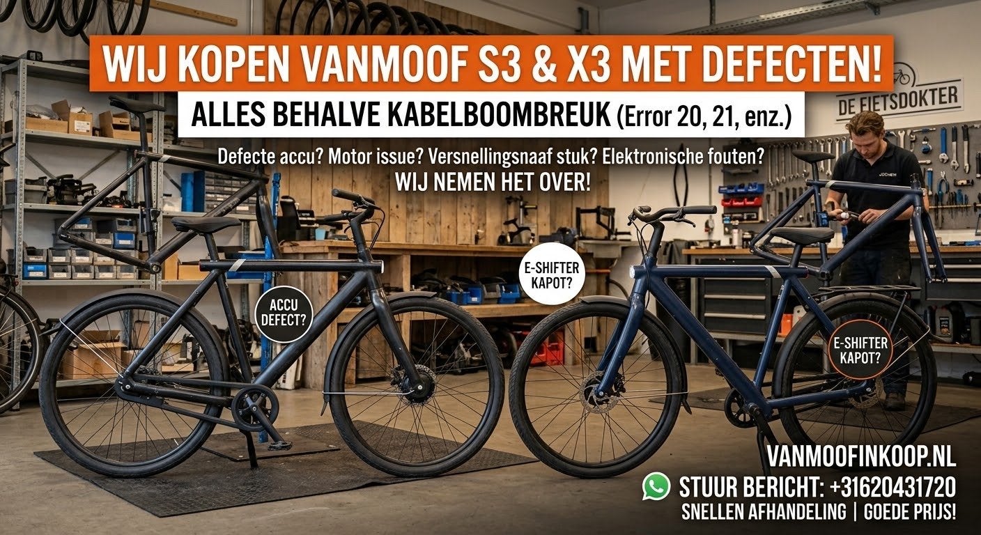Wij kopen jouw VanMoof S3 & X3 met defecten!, Fietsen en Brommers, Ophalen of Verzenden, Gebruikt, Vanmoof