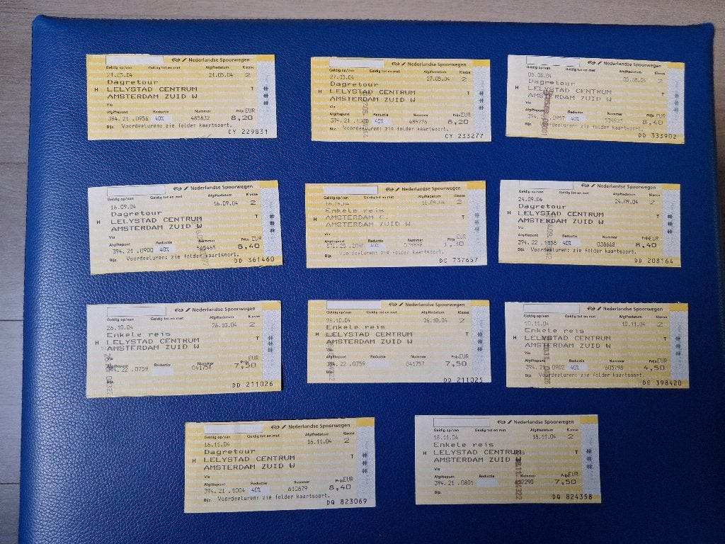 66 gebruikte treinkaartjes NS (2004-2008), Ophalen of Verzenden, Gebruikt, Trein, Overige typen