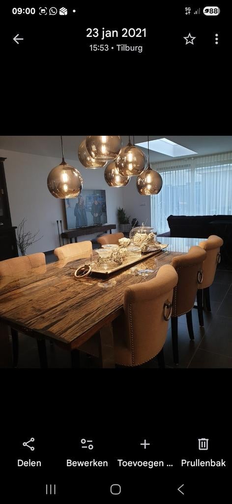 Rofra Home Eettafel met Glasplaat - Goede Staat, Ophalen, 100 tot 150 cm, Vijf personen of meer, 150 tot 200 cm