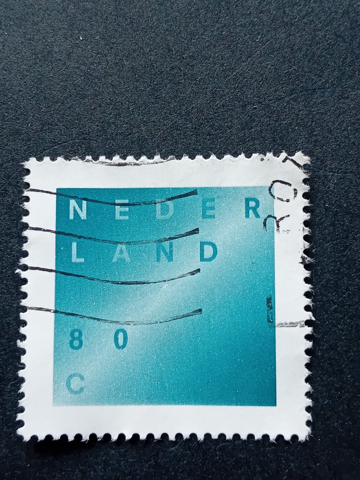 Nederland rouwzegel 80 cent gestempeld, Ophalen of Verzenden, Na 1940, Gestempeld