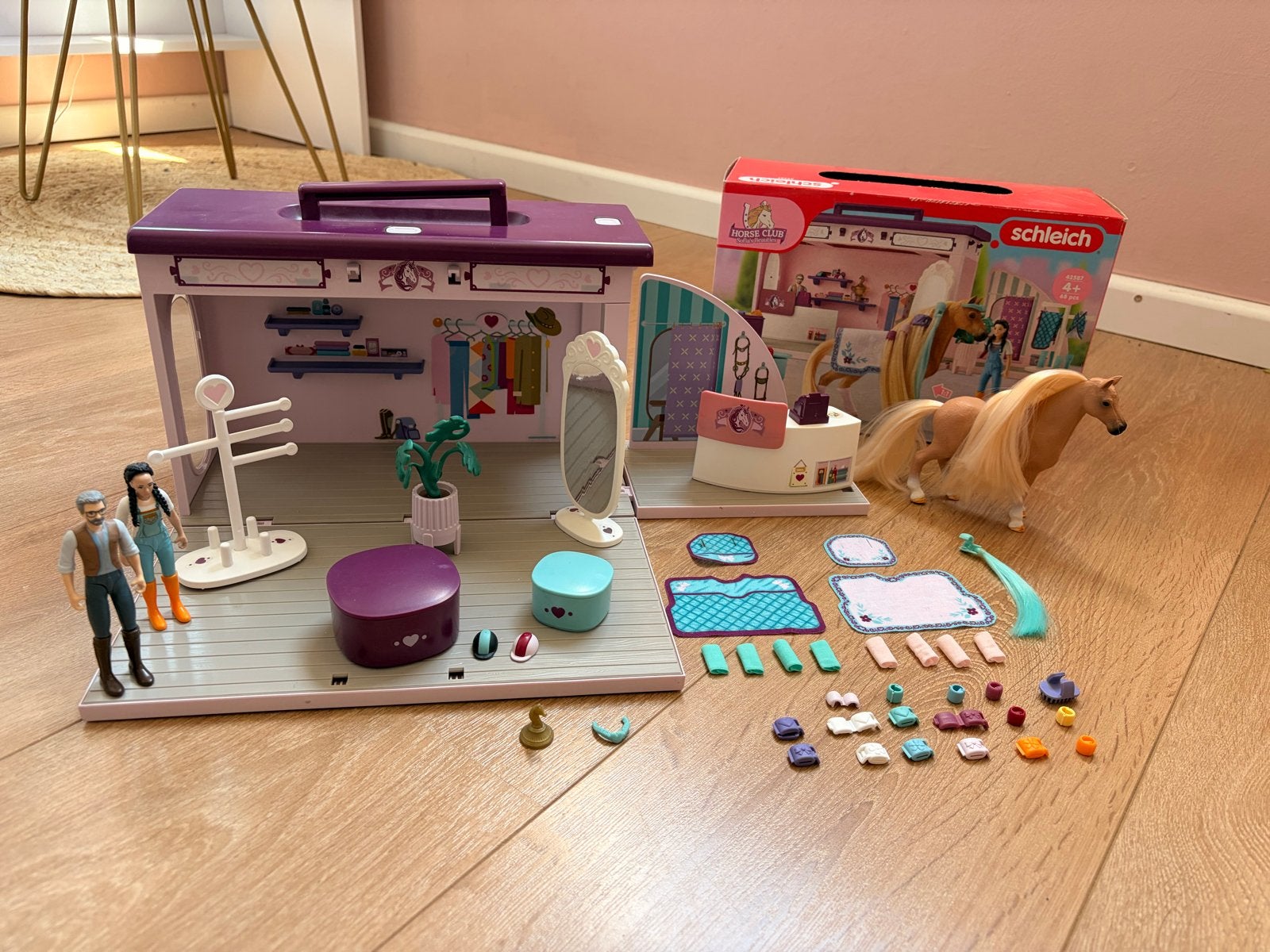 Schleich Horse Club paardenverzorgingsset met doos, Ophalen, Zo goed als nieuw, Jongen of Meisje