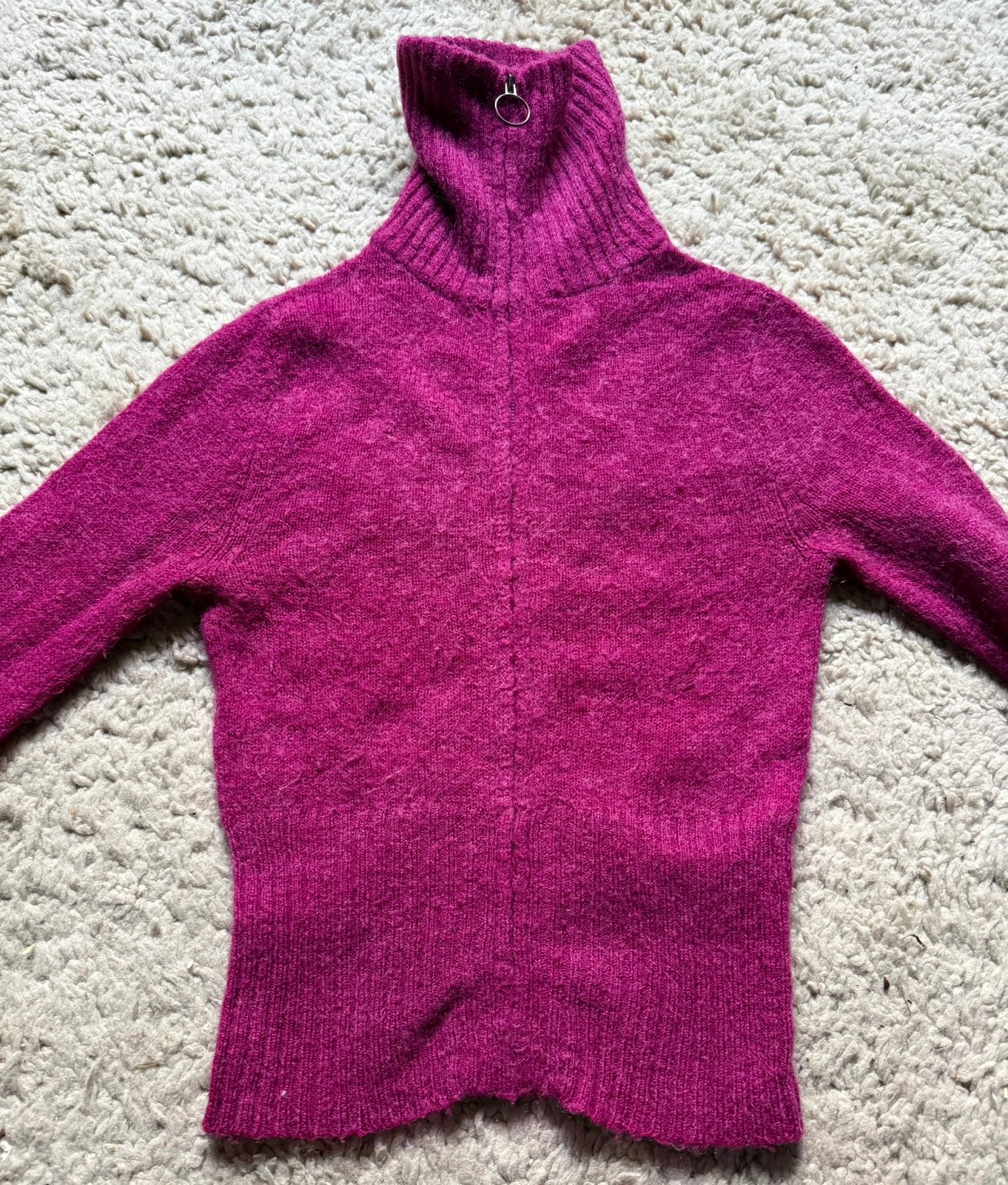 Zachte -door wol en mohair- trui met rits, Kleding | Dames, Truien en Vesten, Ophalen of Verzenden, Gedragen, Maat 34 (XS) of kleiner