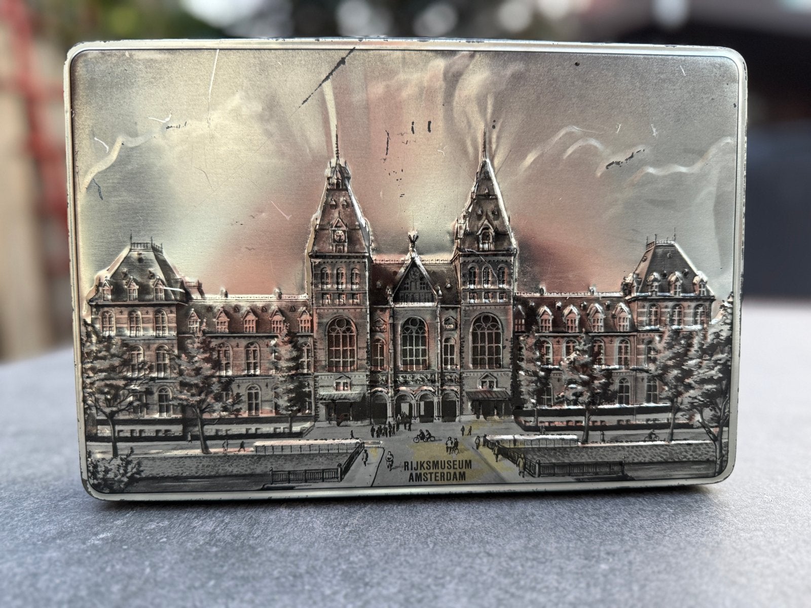 Vintage Patria Rijksmuseum Amsterdam blik, Verzamelen, Blikken, Ophalen of Verzenden, Gebruikt, Koek(jes), Overige merken
