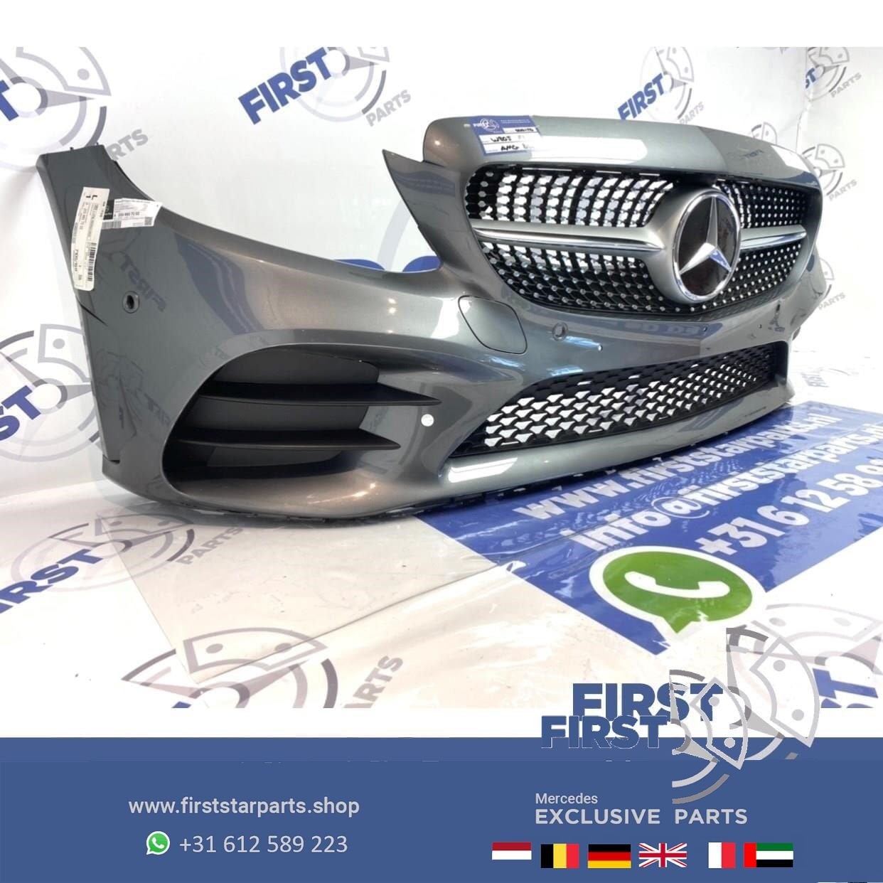 a2058802505 W205 FACELIFT AMG VOORBUMPER + diamond gril 2019, Gebruikt, -, Voor, Ophalen of Verzenden