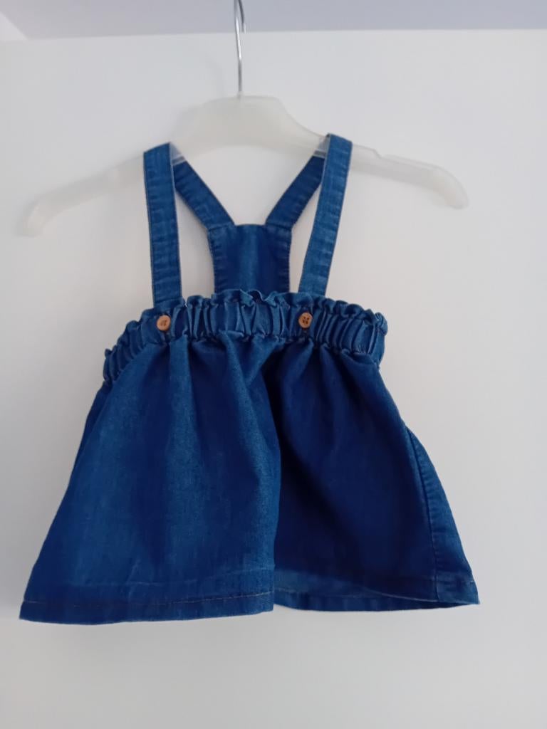Salopette rokje spijkerstof maat 56-62 (3 maanden), Meisje, Jurkje of Rokje, Fashion private company, Ophalen of Verzenden